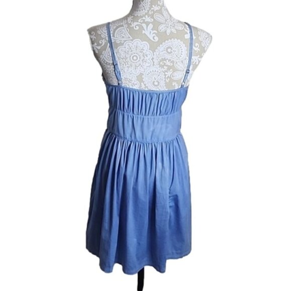 Theory Dress Mini Yumi Luxe Wash Blue Dyed Sundress Women's 2 - Picture 3 of 7